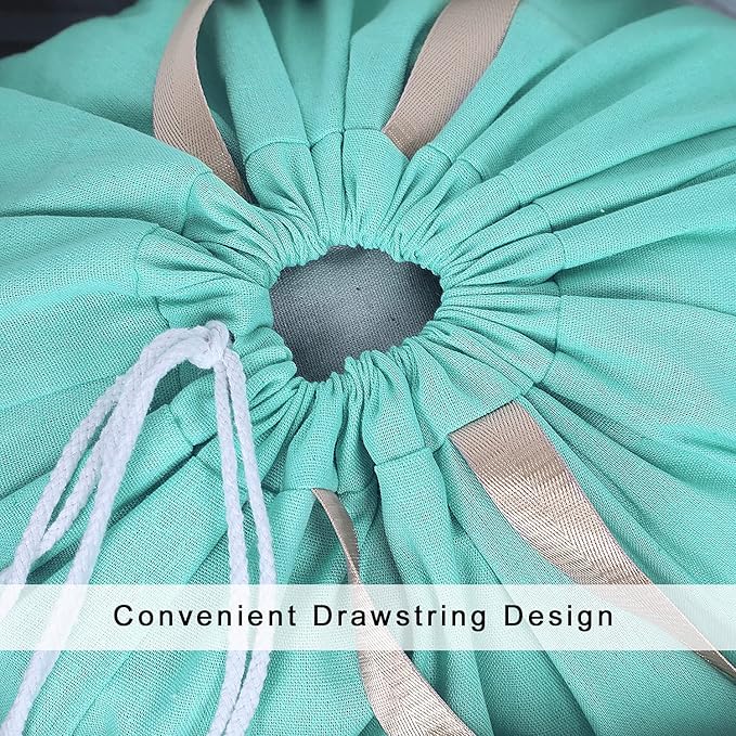 Heavy Duty Laundry Bag with Drawstring and Handle, Extra Large Travel Dirty Clothes Bag for Laundromat and Household, Durable Rip-Stop Laundry Hamper Liner, 28 x 40 Inch by SANFERGE, Turquoise