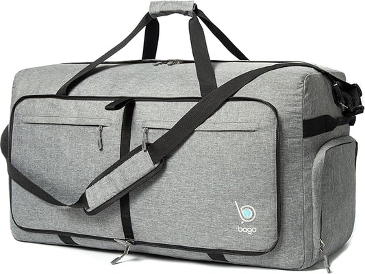 Bago Extra Large Duffle Bag for Travel Women & Men. Durable, Lightweight, Foldable Travel Duffel Bags For Traveling Women. 140L Duffle Bags Use As a Weekender Bag with Shoe Compartment, Checked Duffel