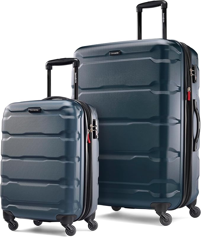 Samsonite Omni PC Hardside Expandable Luggage with Spinner Wheels, Teal, 2-Piece Set (20/28)