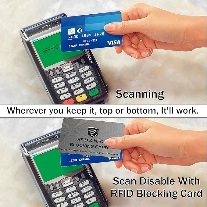 SaiTech IT RFID Blocking Cards - 3 Pack, Protects Entire Wallet/Purse, NFC Contactless & ATM Guard - Grey