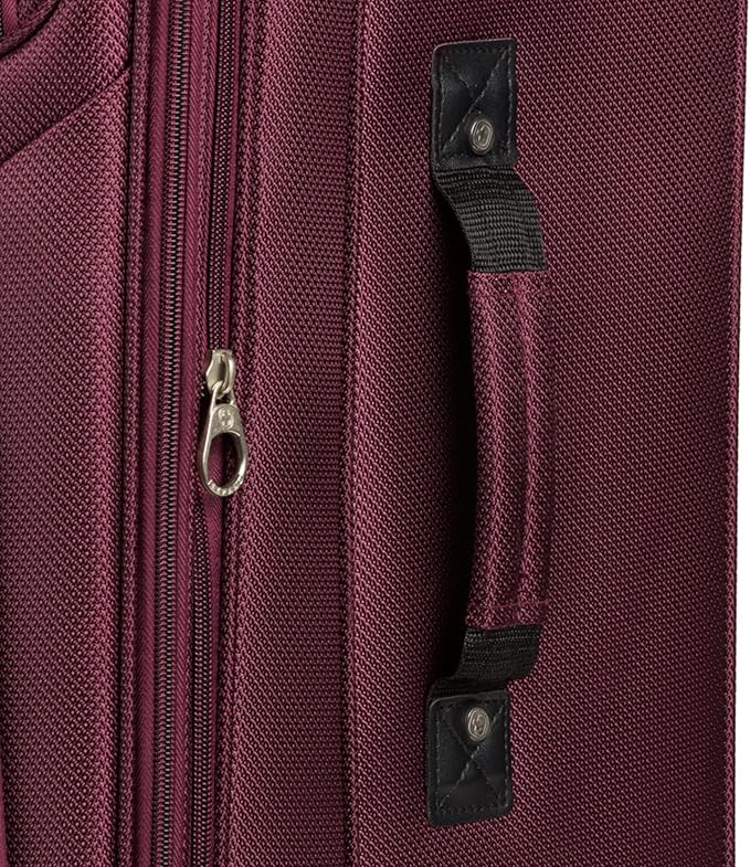 SWISSGEAR Sion Softside Expandable Spinner Luggage Durable Lightweight Travel Suitcase, Merlot, 3-Piece Set (21/25/29)