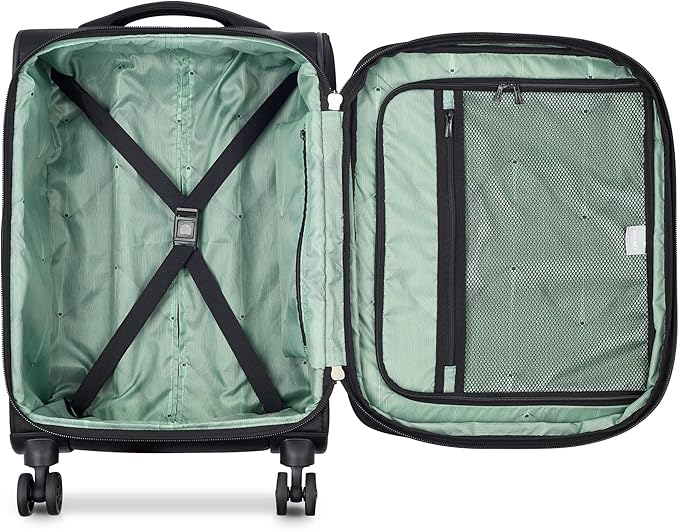 DELSEY PARIS Sky Max 2.0 Softside Expandable Luggage with Spinner Wheels, Black, Carry-on 21 Inch