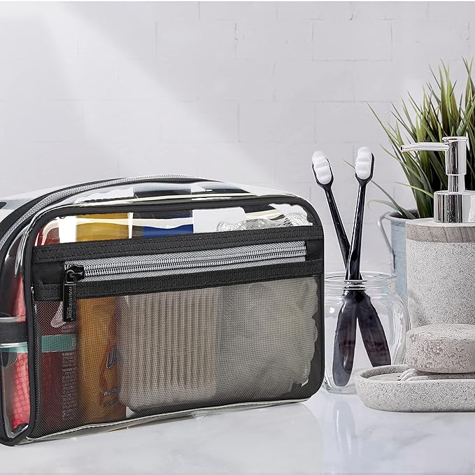 Conair Travel Toiletry Bag for Women and Men, Clear Bag by Travel Smart