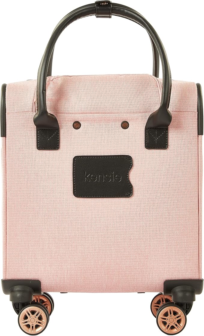 kensie Hudson Softside 3-Piece Spinner Luggage Set, Rose