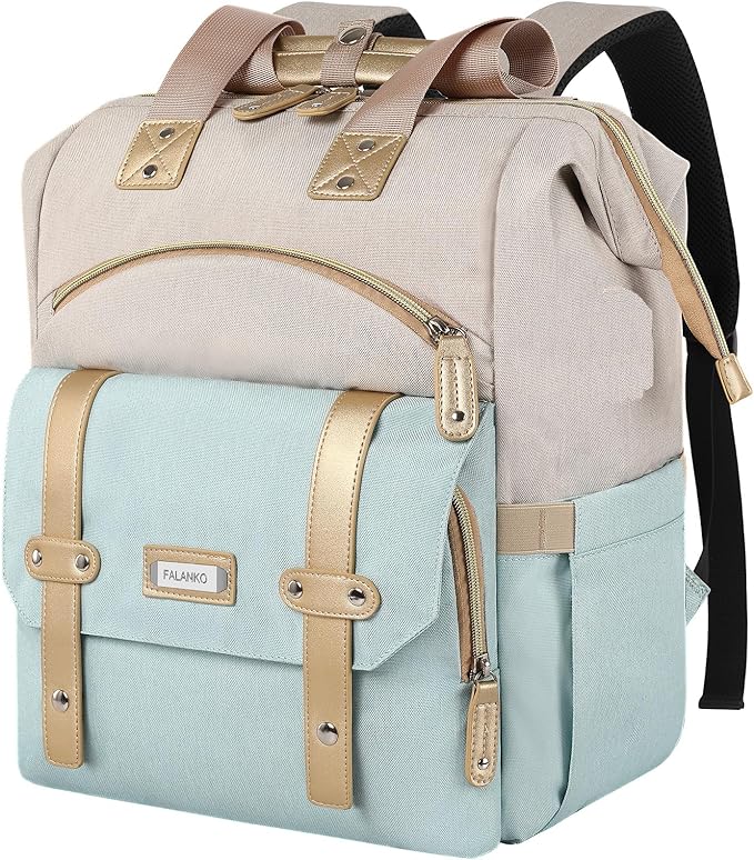 FALANKO Laptop Backpack for Women,17 inch Computer Backpack for Work School Nurse Teacher Business College with Laptop Compartment,RFID, Water-resistant Large Wide Open Travel Backpack Bookbag