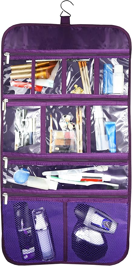 Freegrace Premium Hanging Toiletry Bag for Travel - Cosmetic, Jewelry, Toiletry, Makeup & Accessory Storage Organizer Bag, Large Size for Women & Men