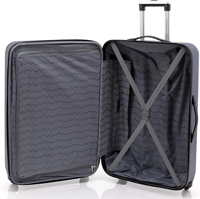 Travelers Club Chicago Hardside Expandable Spinner Luggages, Navy Blue, 5 Piece Set, TCL-77995-410