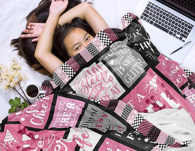 Cheerleader Gifts, Unique Cheer Blanket Gifts for Girls, Best Cheerleading Gift Ideas, Gifts for Cheerleaders Team, Cheer Competition Gifts, Cheerleader/Cheerleading Stuff Soft Blanket 50X40in
