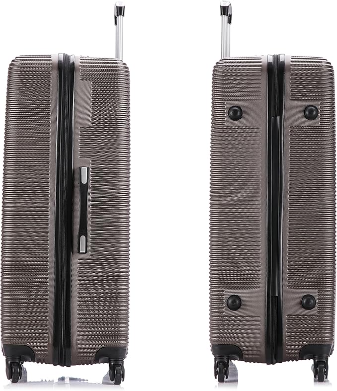 InUSA ROYAL Hardside Spinner Luggage with Ergonomic Handles | Spacious Travel Suitcase with Four Spinner Wheels and Studs | 32 Inch Extra Large Spinner Luggage | Brown