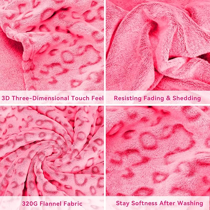Pink Throw Blanket for Girls Women - Birthday Gifts for Teen Girls Her Sister, Soft Cozy Cute Fleece Blanket, Y2K Girly Room Decor, Coral Pink Plush Small Blanket for Couch Bed