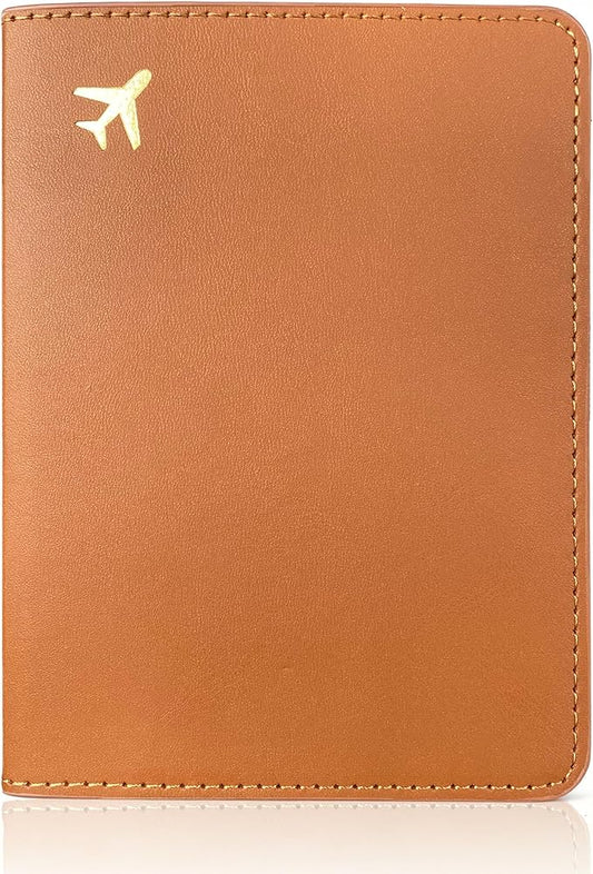 Passport Holder for Travel Essentials,RFID Blocking Passport Cover Case for Travel Accessories,Travel Wallet for Women Men (Dark Brown)