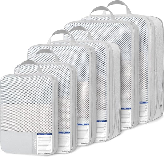 Compression Packing Cubes for Travel, Lightweight Vacation Travel Essentials, Travel Accessories for Suitcase Organizer Bags Set, Durable Luggage Organizer