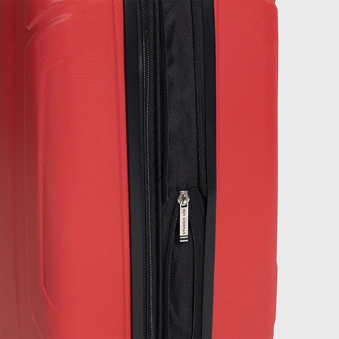 Ben Sherman Derby Spinner Travel Upright Luggage, Lipstick Red, 20-Inch Carry On