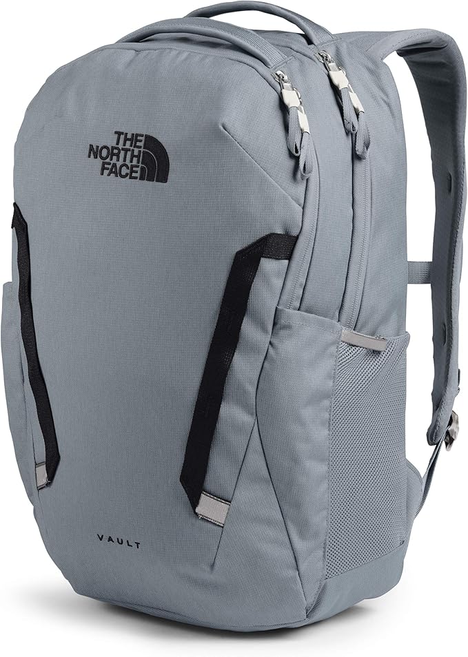 THE NORTH FACE Vault Everyday Laptop Backpack | Commuter Travel Bag with Water-Repellent Finish, Spacious Main Compartment, Mid Grey Dark Heather/TNF Black, OS