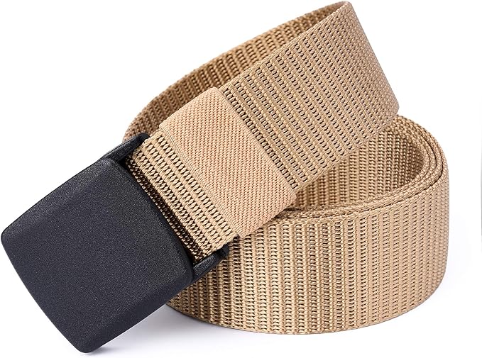 Mile High Life Nylon Web Belt Outdoor Military Belt With TSA Safe Plastic Buckle Belt