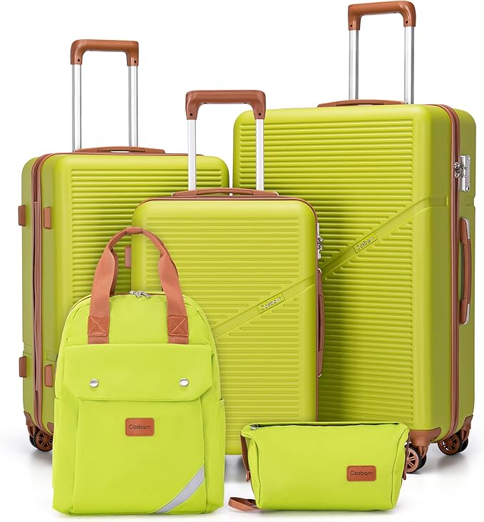 Luggage Sets 5 Piece Suitcases with Wheels, Suitcase Set ABS Hard Case Luggage with TSA Lock Spinner Wheels Durable Travel Luggage (5-Piece Set(20"/24"/28"))