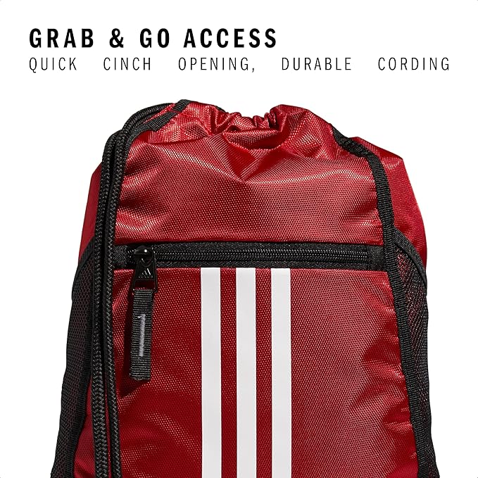 adidas Alliance Sackpack – Drawstring Backpack for Sports, Small Gym Bag