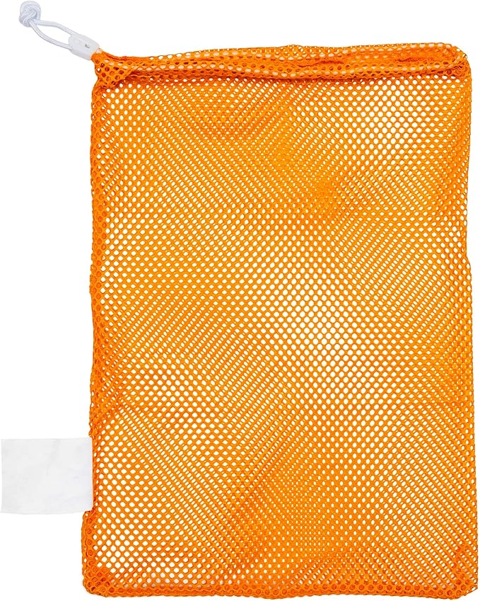 Champion Sports Mesh Equipment Bag – Heavy-Duty Nylon Drawstring Bag with Lock & ID Tag, Breathable Storage Sack for Balls, Swim Gear, Laundry & Toys, Multiple Sizes & Colors