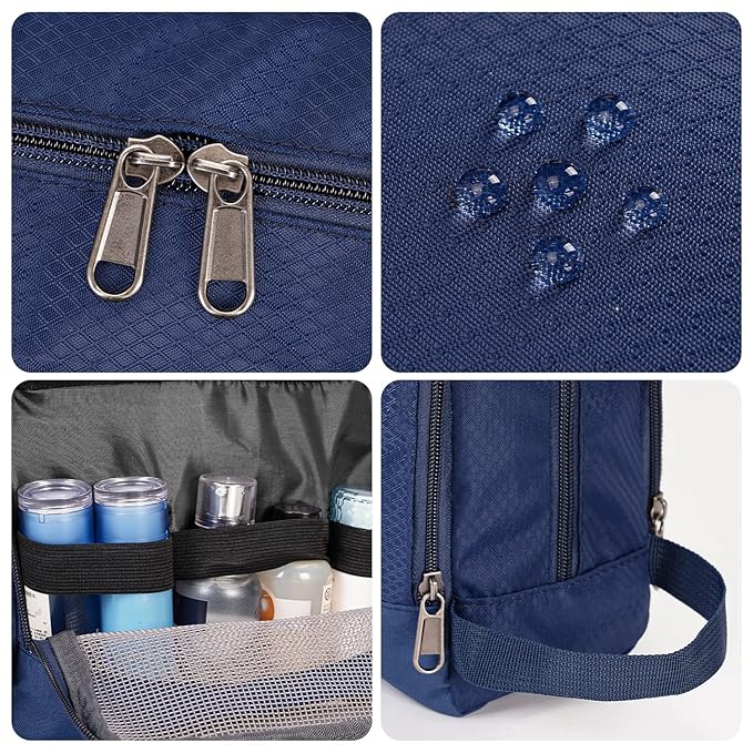 Toiletry Bag for Men Hanging Dopp Kit Water Resistant Shaving Bag Small Toiletry Bag for Traveling (Pure Royal Blue)