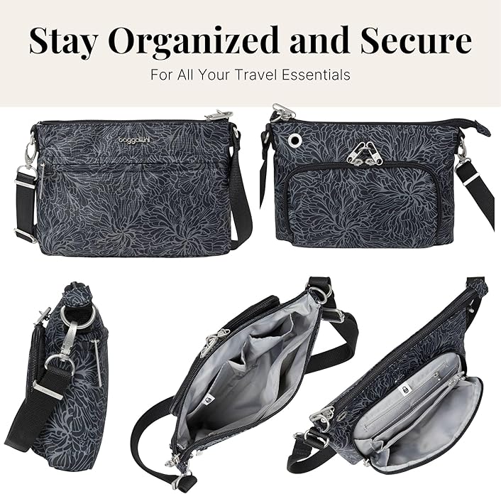 Baggallini womens Securtex Anti-theft Memento Crossbody Bag