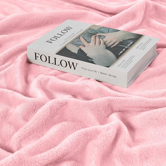 Big Oversized Soft Fleece Blanket, Huge California King Blanket for Whole Family, Bed, Sofa, Couch, Travel and Camping 120x120 Pink