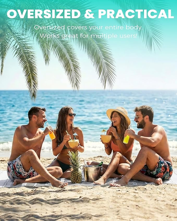 Antfuny Turkish Beach Towels Vacation Essentials Quick Dry Sand Free Oversized Bath Pool Swim Towel Extra Large XL Big Adult Travel Cruise Accessories Must Haves Clearance Stuff Necessities Gray
