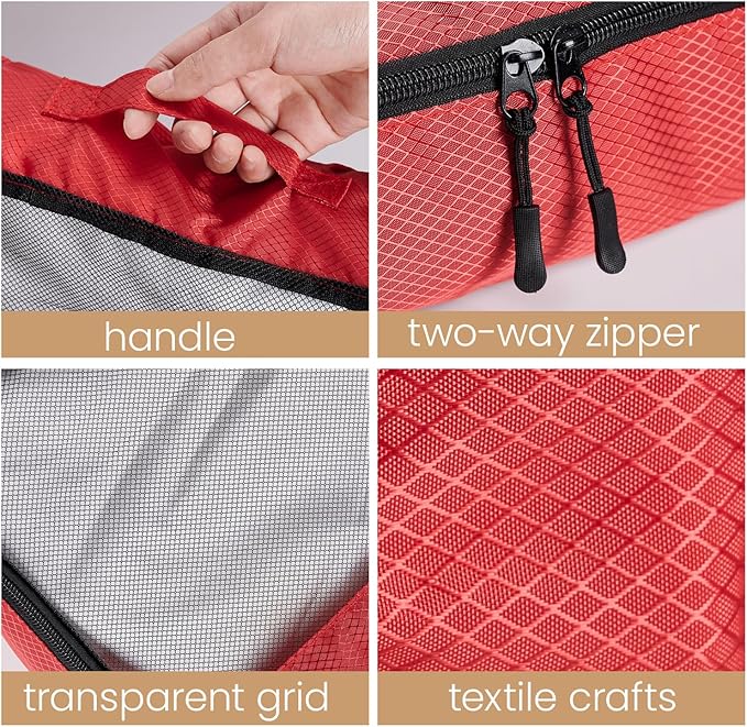 Packing Cubes Travel Storage Set, 5 Piece Luggage Organizer Bags, Multi-Color Compression Bags for Clothes, 15.7x12.2x3.9 Inch