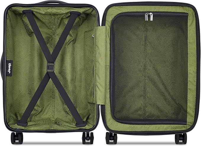 Jeep JH004C Hardside Expandable Luggage with Spinner Wheels, Beige, Carry-On 20 Inch