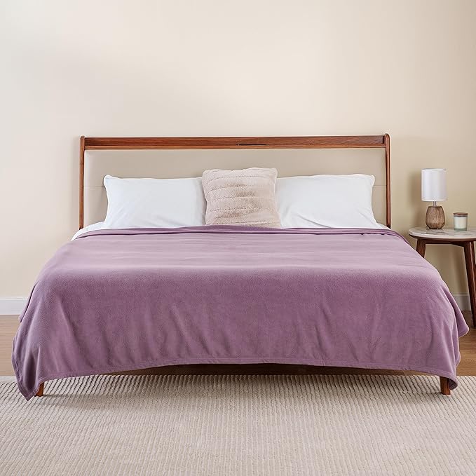 Berkshire Blanket Microfleece Twin Size Bed Blanket Lavender,Lightweight Soft Breathable Plush Micro Fleece Blanket for Bed Couch Sofa,60x92 Inches