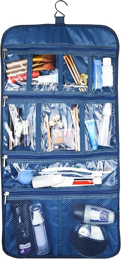 Freegrace Premium Hanging Toiletry Bag for Travel - Cosmetic, Jewelry, Toiletry, Makeup & Accessory Storage Organizer Bag, Large Size for Women & Men