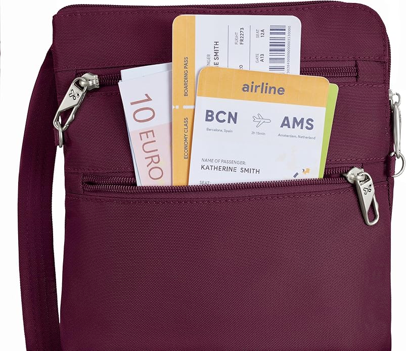 Travelon Anti-theft Classic Slim Double Zip Crossbody