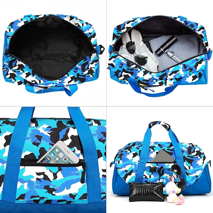 Stumdo Kids Overnighter Duffel Bags for kids, Carry-On Size & Ideal for School Practice or Overnight Travel Weekender Tote for Travel Gym Sport bag for Boys & Girls (11slan)