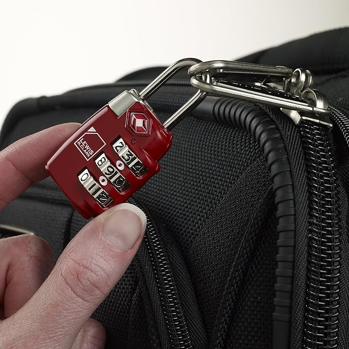 Lewis N. Clark TSA 3 Dial Combination Lock, Red