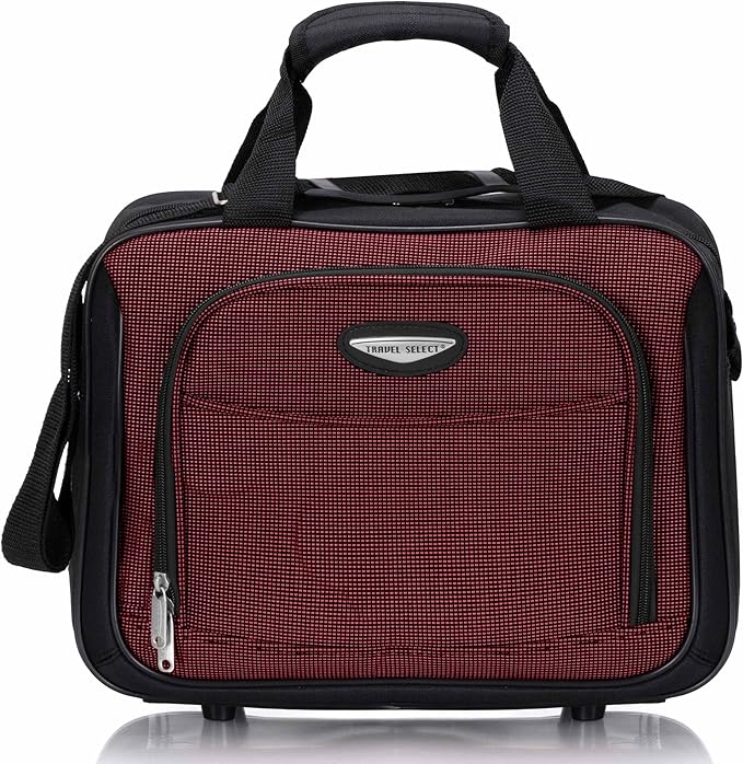 Travel Select Amsterdam Softside Expandable Luggage with Rolling Wheels, Red, 8-Piece Set (15/21/25/29) with Packing Cubes