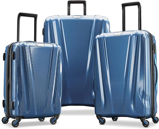 Samsonite SWERV DLX Spinner 4 Wheel 3-Piece Set Hard Side Travel Suitcase with Side Carry Handle, Telescopic Handle, and TSA Lock, Lagoon