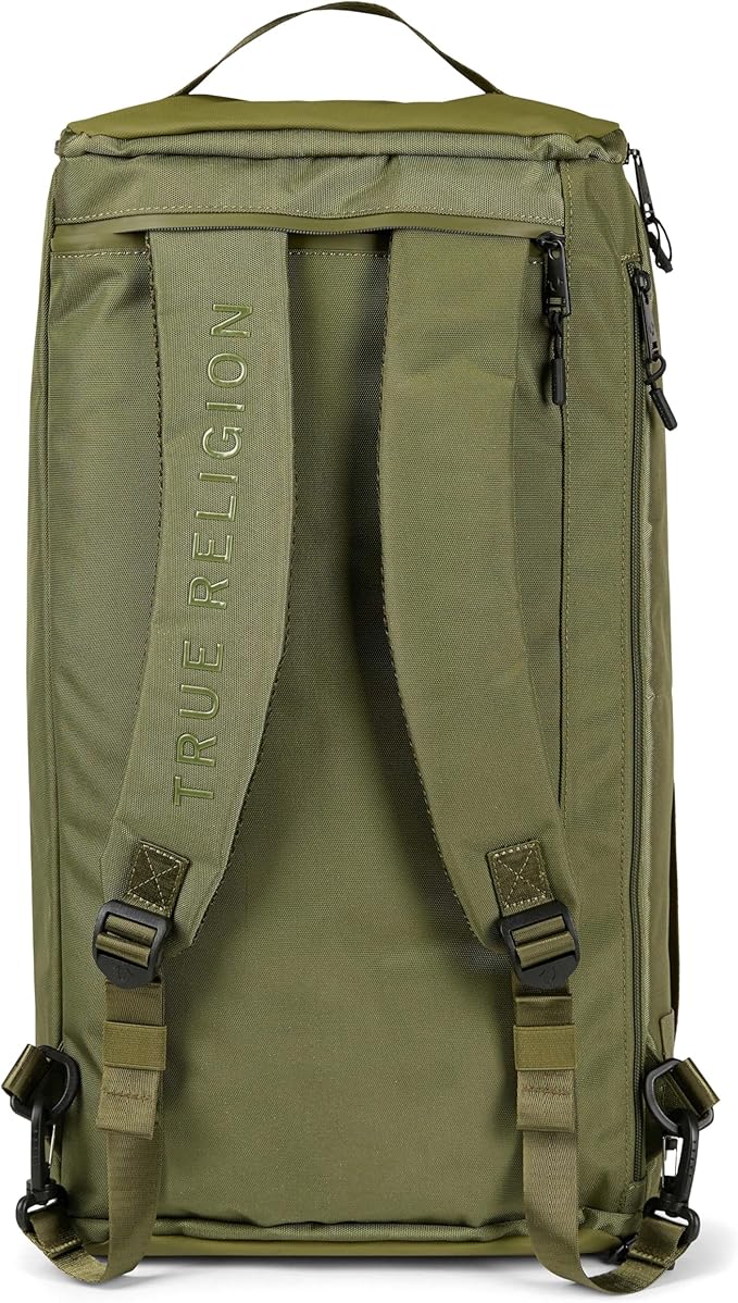 True Religion Convertible Duffel Bag for Travel - Large Gym Backpack for Men and Women, Carry On Weekender Luggage with 16" Laptop Sleeve, Clothes and Shoe Compartment, Overnight Day Carry-On Bookbag