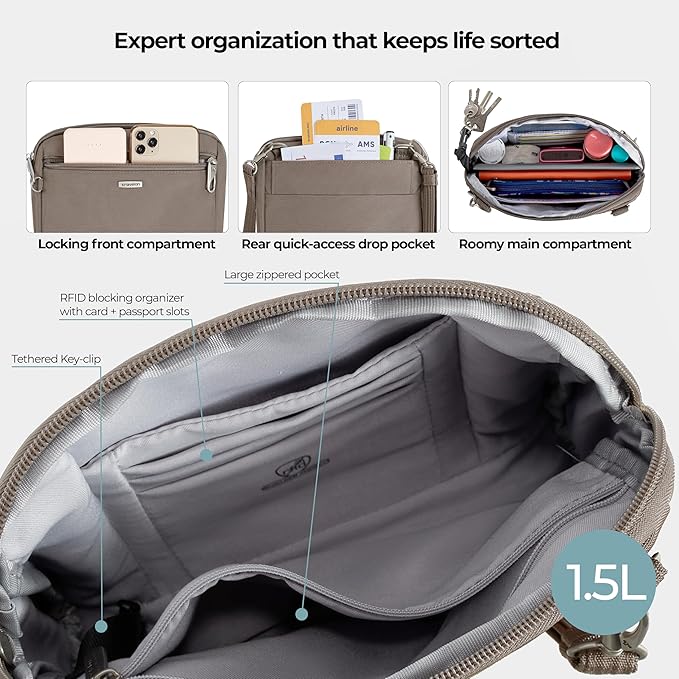 Travelon Anti-Theft Classic Convertible Crossbody & Waist Pack