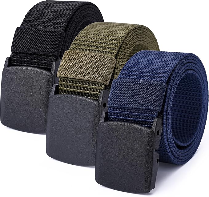 Mile High Life Nylon Web Belt Outdoor Military Belt With TSA Safe Plastic Buckle Belt