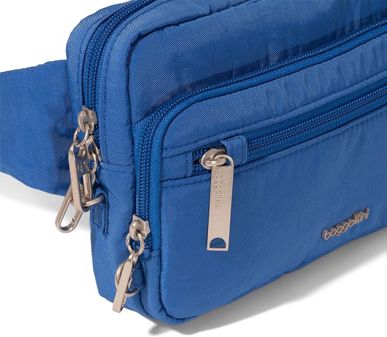 Baggallini Securtex Anti-theft Belt Bag 8.8"x5.5" Crossbody Fanny Pack for Women RFID Wallet Locking Zipper Travel Purse