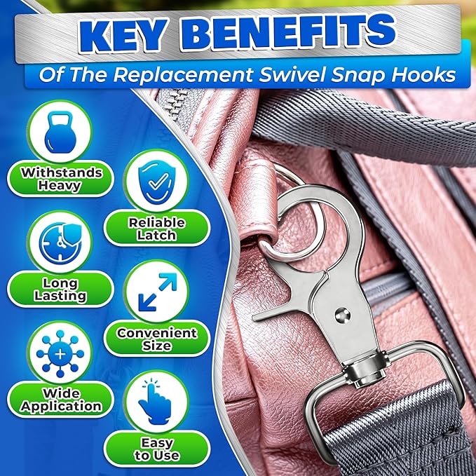 2 Pcs Swivel Snap Hooks – 2.24 Inch Flag Clips for Flagpole Rope – 304 Stainless Steel 360° Rotating Hooks for Dog Leashes, Keychains, Spring Clips | Heavy Duty Hardware for Home, Marine, Pet Use