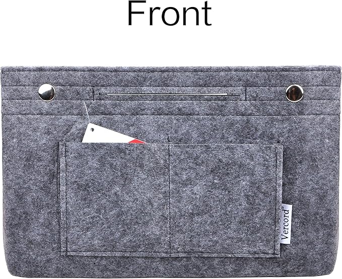 Vercord Felt Purse Tote Organizer Insert Divider Inside Handbag for Women Medium Grey