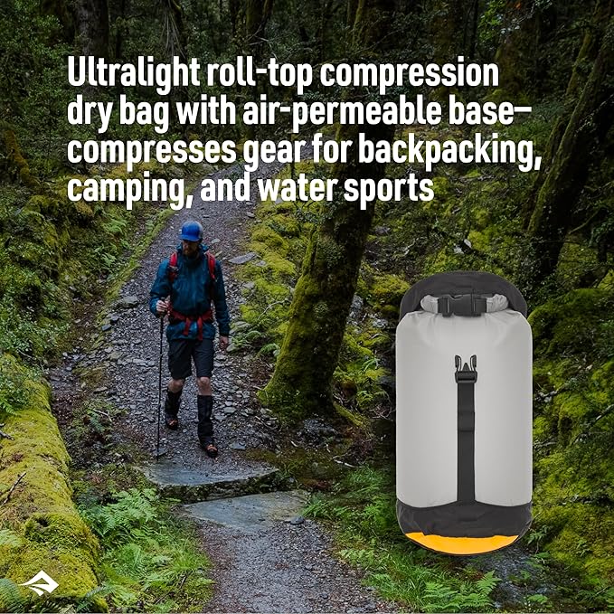 Sea to Summit eVac Ultra-Lightweight Compression Dry Bag, Waterproof Dry Storage, 5 Liter, Atoll Blue
