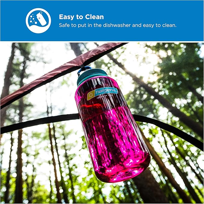 Nalgene 32 oz Wide Mouth Water Bottle | BPA-Free, Durable & Leak Proof, Lightweight Bottle for Hiking & Gym, Work & Travel