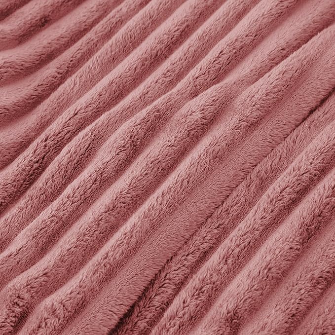 Bedsure GentleSoft Brick Dust Fleece Throw Blanket for Couch - Cozy Soft Blankets for Women, Cute Small Throws for Girls, 50x60 Inches