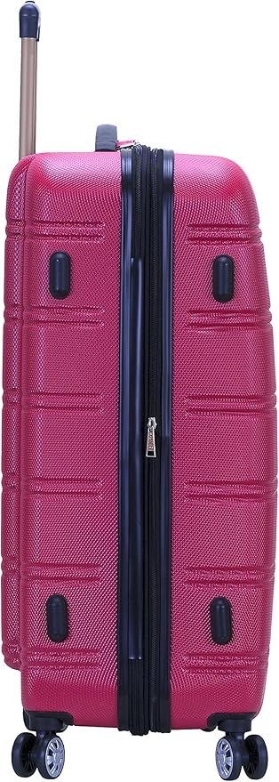 Rockland Melbourne Hardside Expandable Spinner Wheel Luggage, Magenta, Checked Large 28"