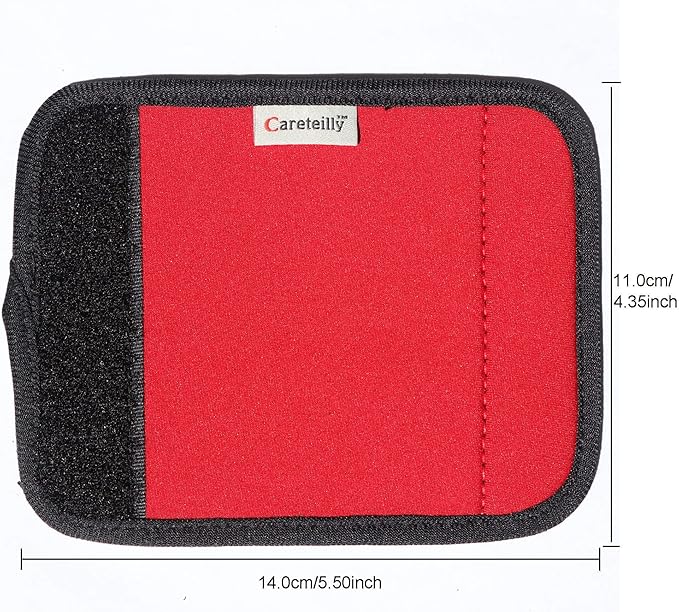 Neoprene Luggage Handle Wrap Fluorescent Colors Luggage Identifiers/Tags/Marker (Red)
