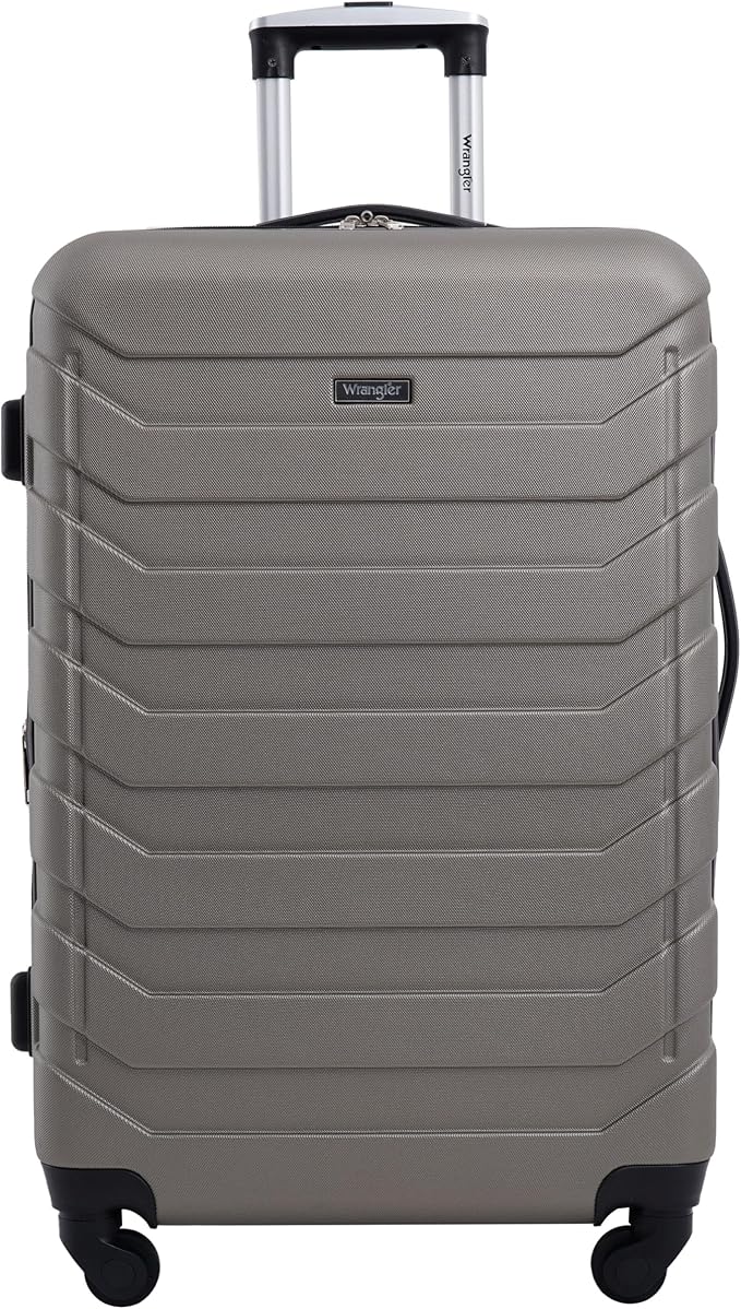 Wrangler 4 Piece Miami Luggage and Packing Cubes Set, Desert Taupe