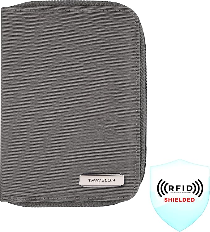 Travelon RFID Blocking Passport Zip Wallet