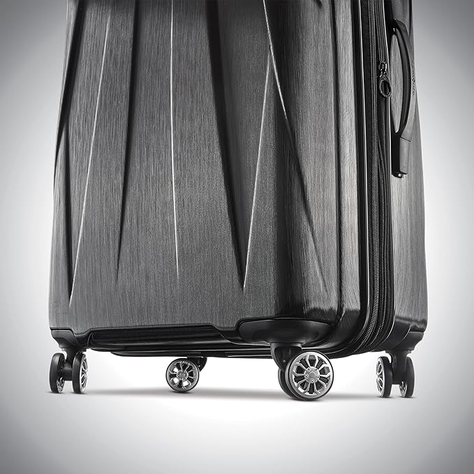 Samsonite Centric 2 Hardside Expandable Luggage with Spinner Wheels, Black, Checked-Medium 24-Inch