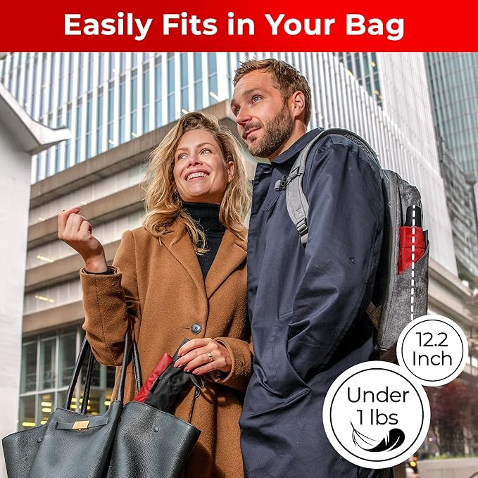 TUMELLA Inverted Windproof Umbrella, Large, Strong, Light, Portable, Automatic Reverse Folding Rain Umbrella, Durable Premium Grip, Fits Car & Backpack